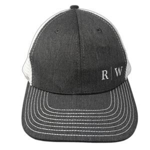 R|W Snapback Trucker Hat Gray One Size Adjustable 6 Panel Mesh Back Mega Cap